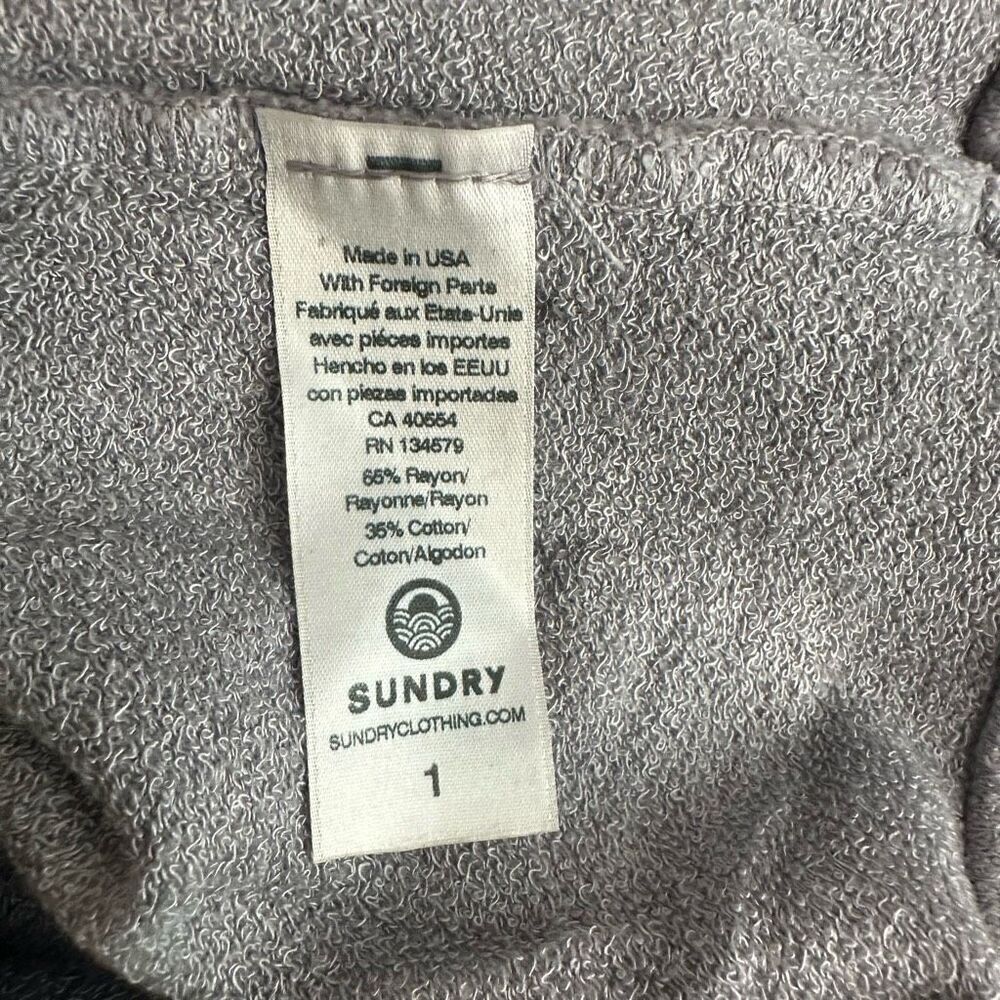 Anthropologie Sundry Terry Oversize Sweatshirt in Terracotta & Charcoal Size 1/S - Picture 5 of 12